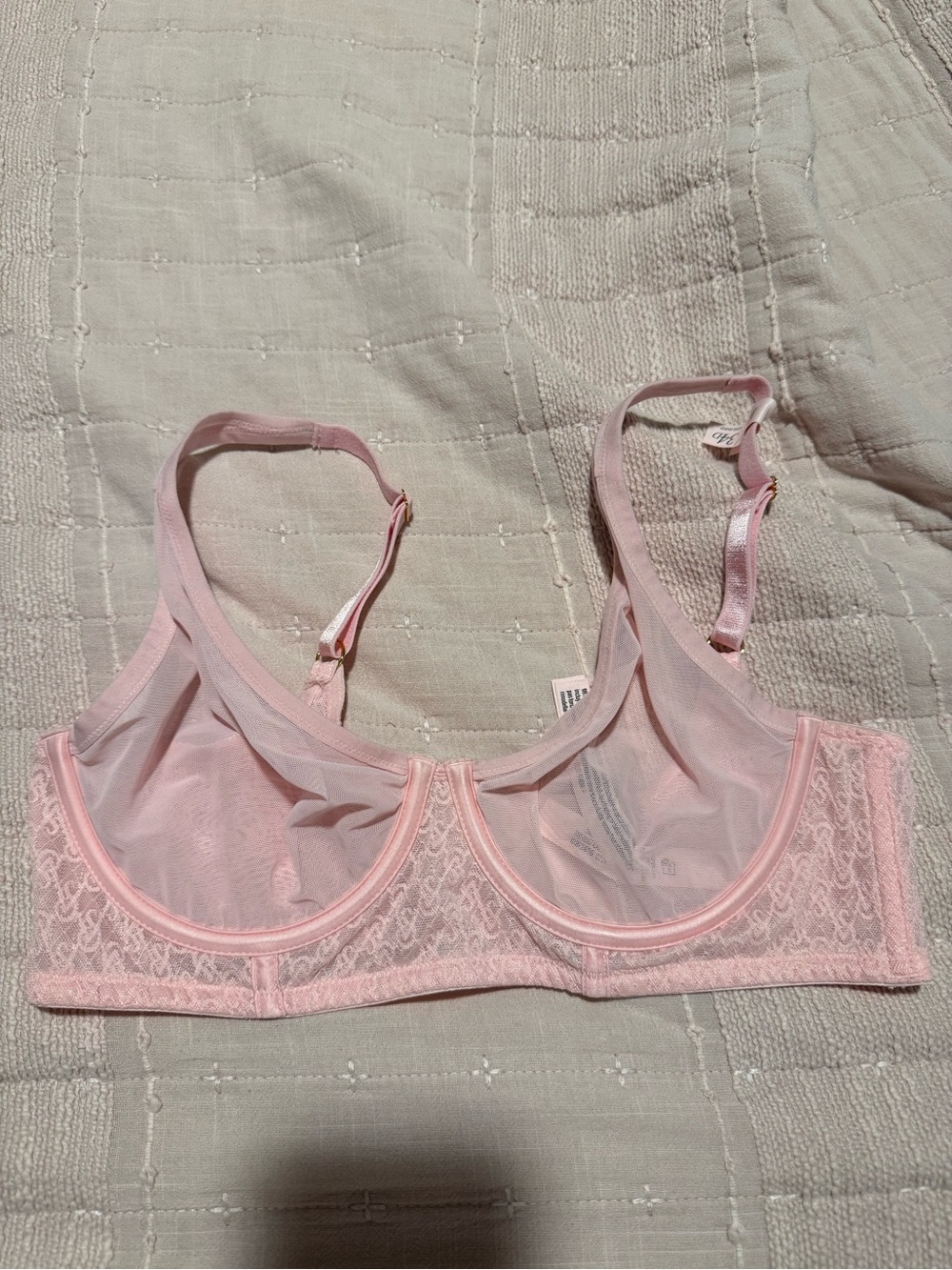 Victoria’s Secret Sheer Lace Underwire Bra - Light Pink